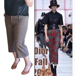 Cool Houndstooth plaid cropped pants. Size L